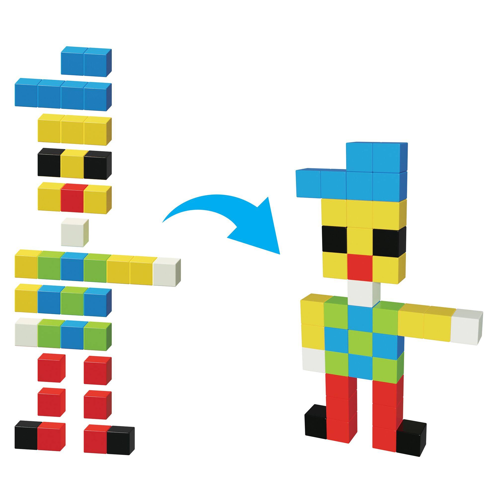 Alt View 3. PicassoTiles - PICASSO-TILES 50 PC Magnetic Building Puzzle Cubes Set for Kids Ages 3+ - Multicolor.