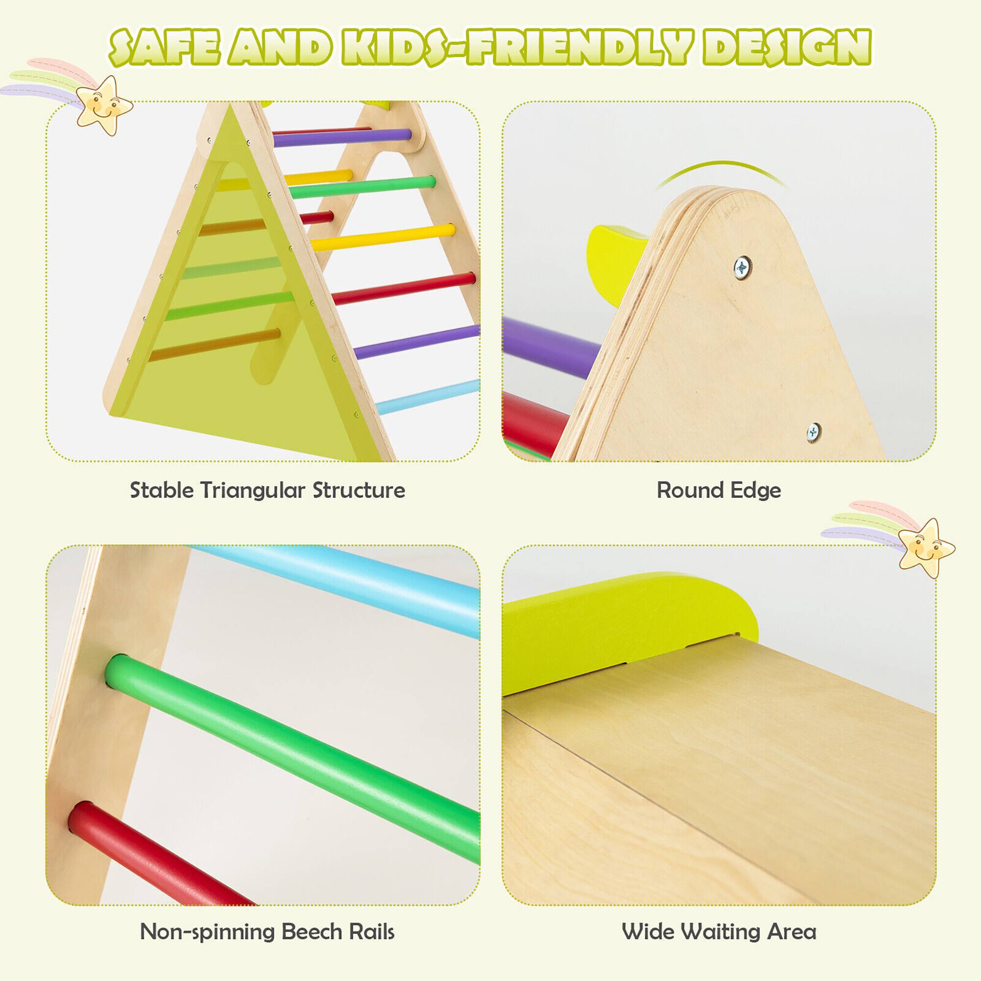 SAFE AND KIDS-FRIENDLY DESIGN

Stable Triangular Structure
Round Edge
Non-spinning Beech Rails
Wide Waiting Area