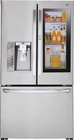 LG - 23.5 Cu. Ft. French InstaView Door-in-Door Counter-Depth Smart Wi-Fi Enabled Refrigerator - Stainless steel - Front_Standard