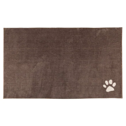 Front. PetMaker - 60x36 Dog Door Mat for Muddy Paws - BrownwithWhitePawPrint.
