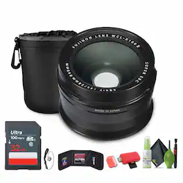 Bundle - Fujifilm - WCL-X100 II Wide Conversion Lens (Black), 32GB Memory Card, - Black