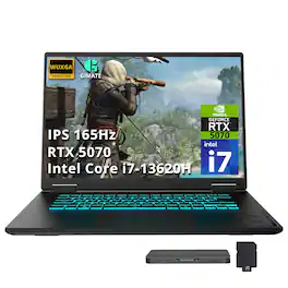 GIGABYTE - GAMING A16 - 16" 165Hz 1920x1200 WUXGA Intel Core i7-13620H - 1TB SSD - 32GB DDR5 RAM - GeForce RTX 5070 - Black Steel