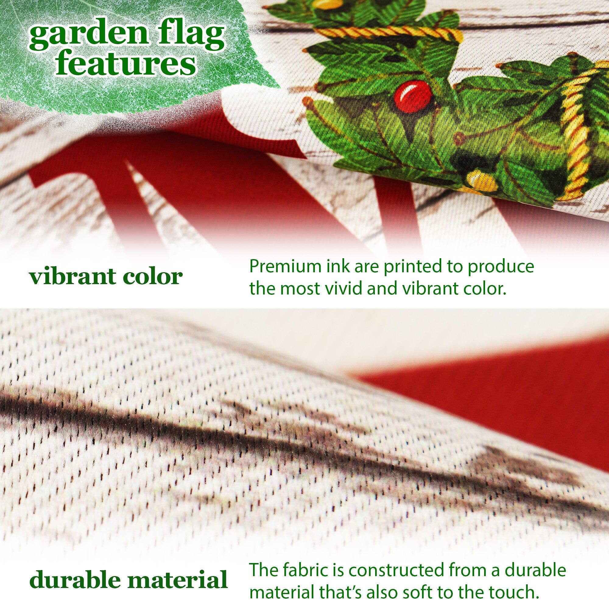 garden flag features

vibrant color  
Premium ink are printed to produce the most vivid and vibrant color.

durable material  
The fabric is constructed from a durable material that's also soft to the touch.