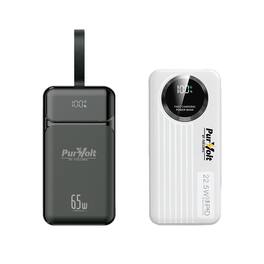 Pursonic - Power Anywhere Bundle – PurVolt 40,000mAh Power Bank + LED Fast Charging Power Bank with Built-in Cables