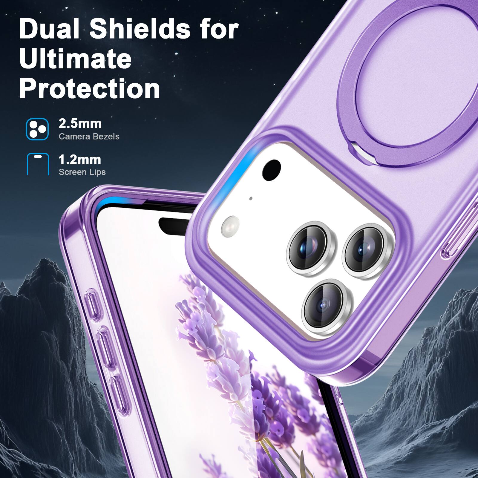 Dual Shields for Ultimate Protection

2.5mm Camera Bezels

1.2mm Screen Lips