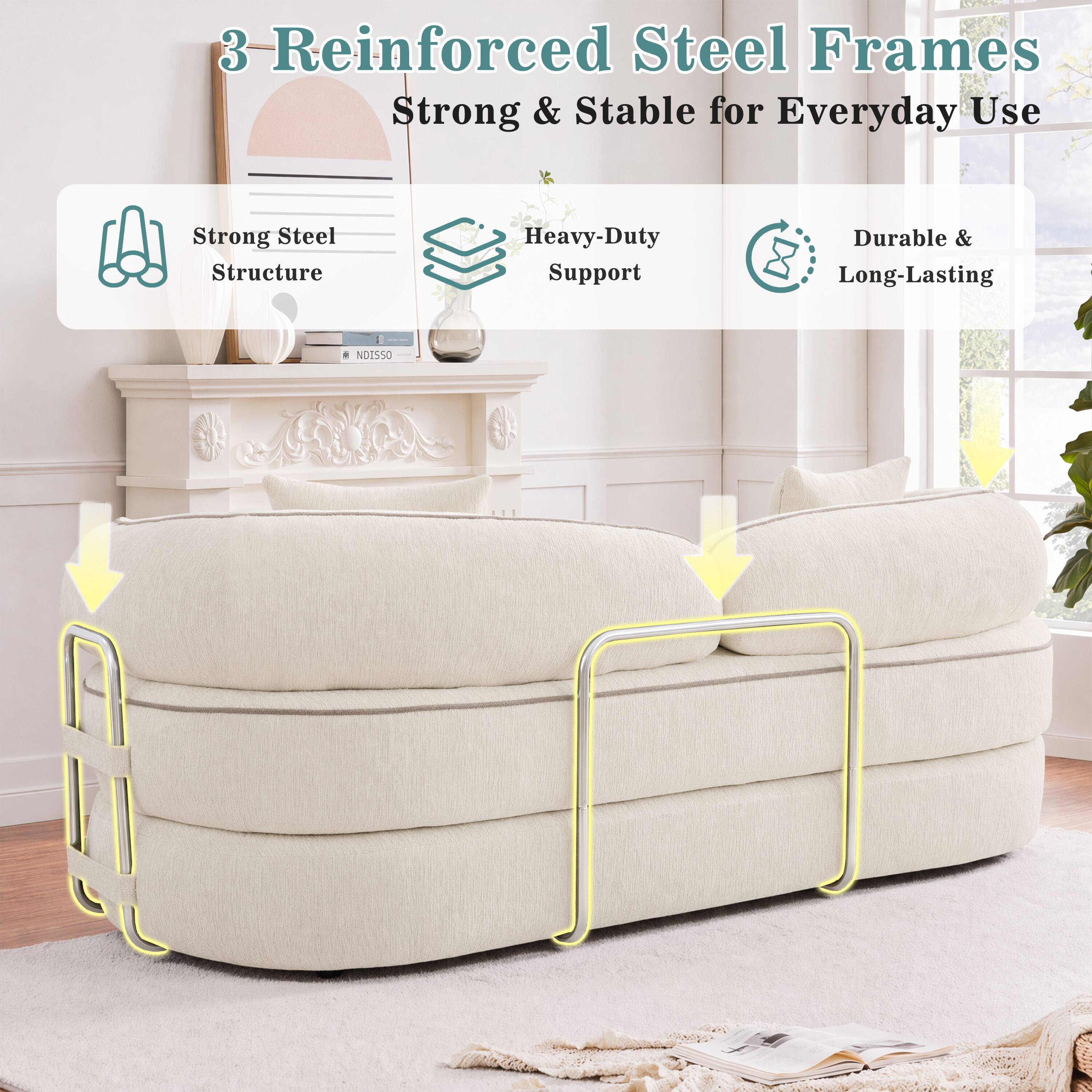 3 Reinforced Steel Frames Strong & Stable for Everyday Use

Strong Steel Structure
Heavy-Duty Support
Durable & Long-Lasting