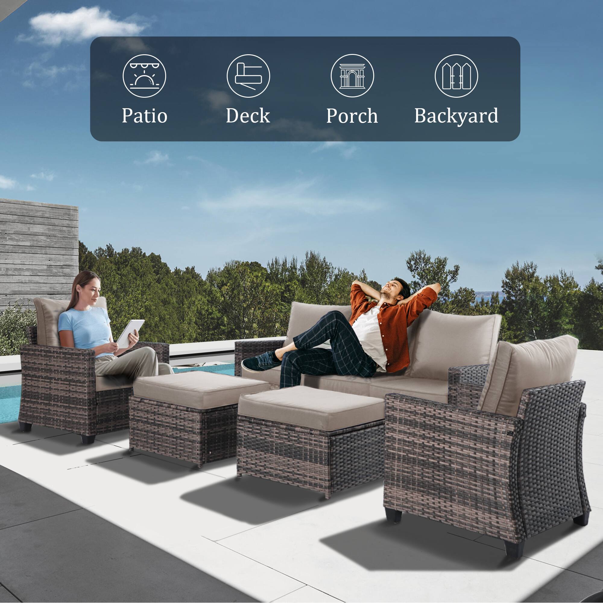 Patio  
Deck  
Porch  
Backyard