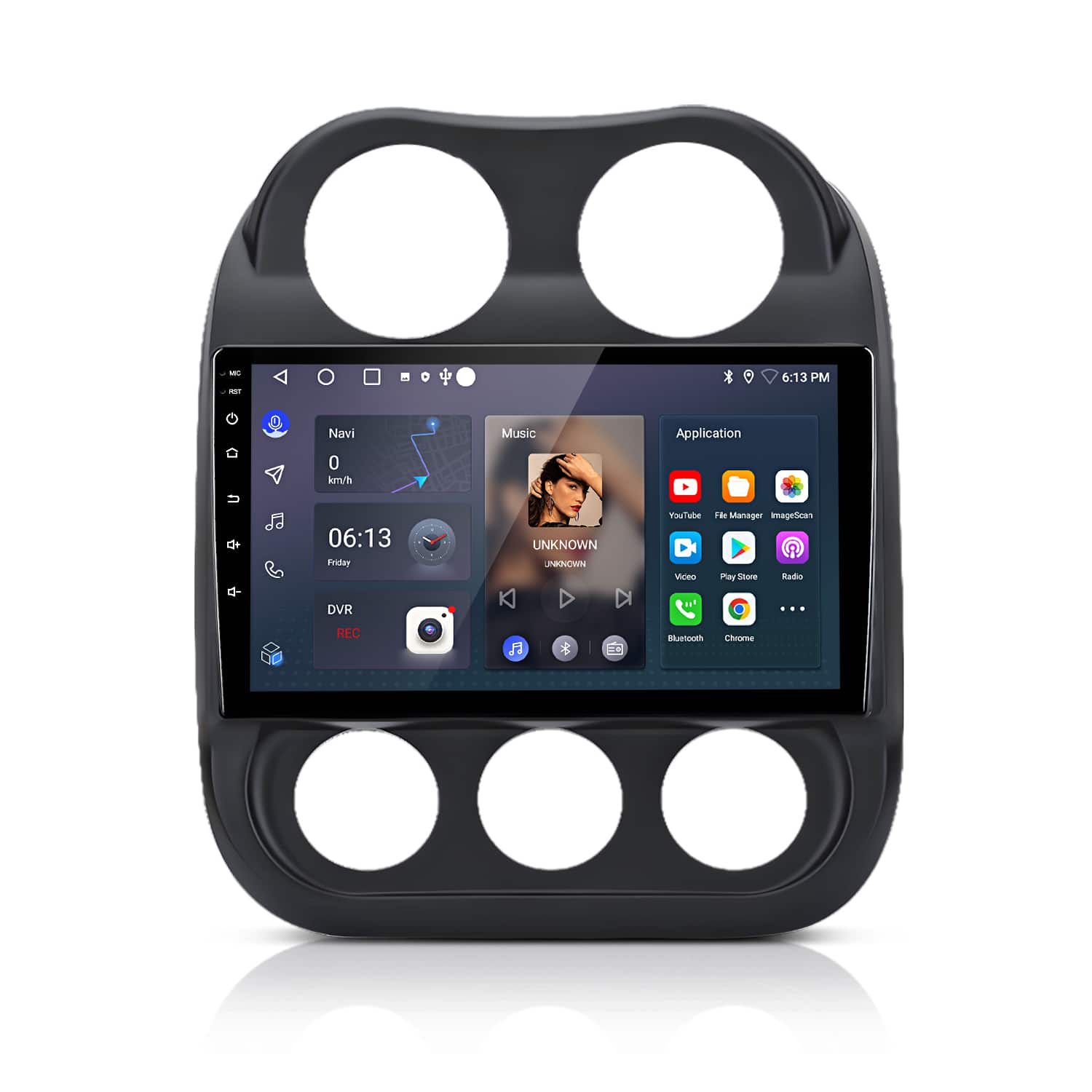 Junsun - For Jeep Compass Patriot 2009-2016 2+64GB Android 15 carplay 10" Car Stereo Radio GPS Navi WIFI RDS SWC BT FM - Black