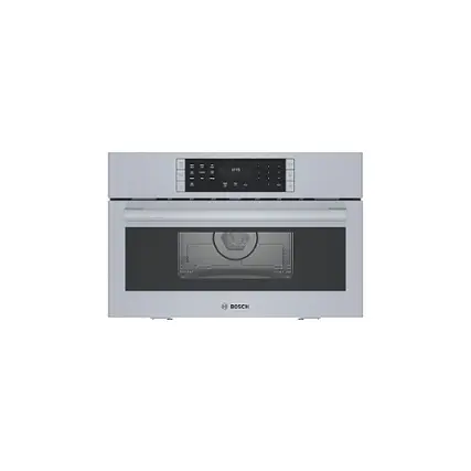 Front. Bosch - 800 Series 1.6 Cu. Ft. Convection Built-In Microwave - Stainless Steel.