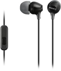 Sony - EX14AP Wired Earbud Headphones - Black - Front_Zoom