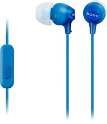 Sony - EX14AP Wired Earbud Headphones - Blue - Front_Zoom