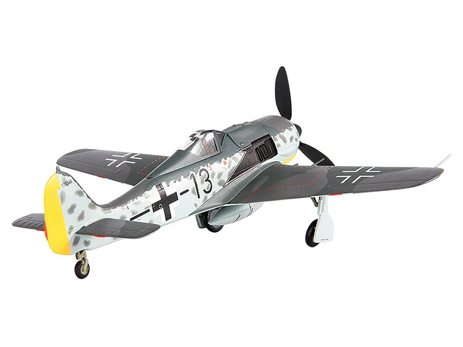 Left. JC Wings - Focke-Wulf Fw 190A-8 Fighter Aircraft "JG 26 Schlageter France" (1945) German Luftwaffe 1/72 Diecast Model by JC Wings - Multicolor.