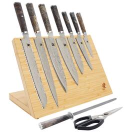 Miyabi - 5000MCD67 10-pc set, light brown Knife Block - Black