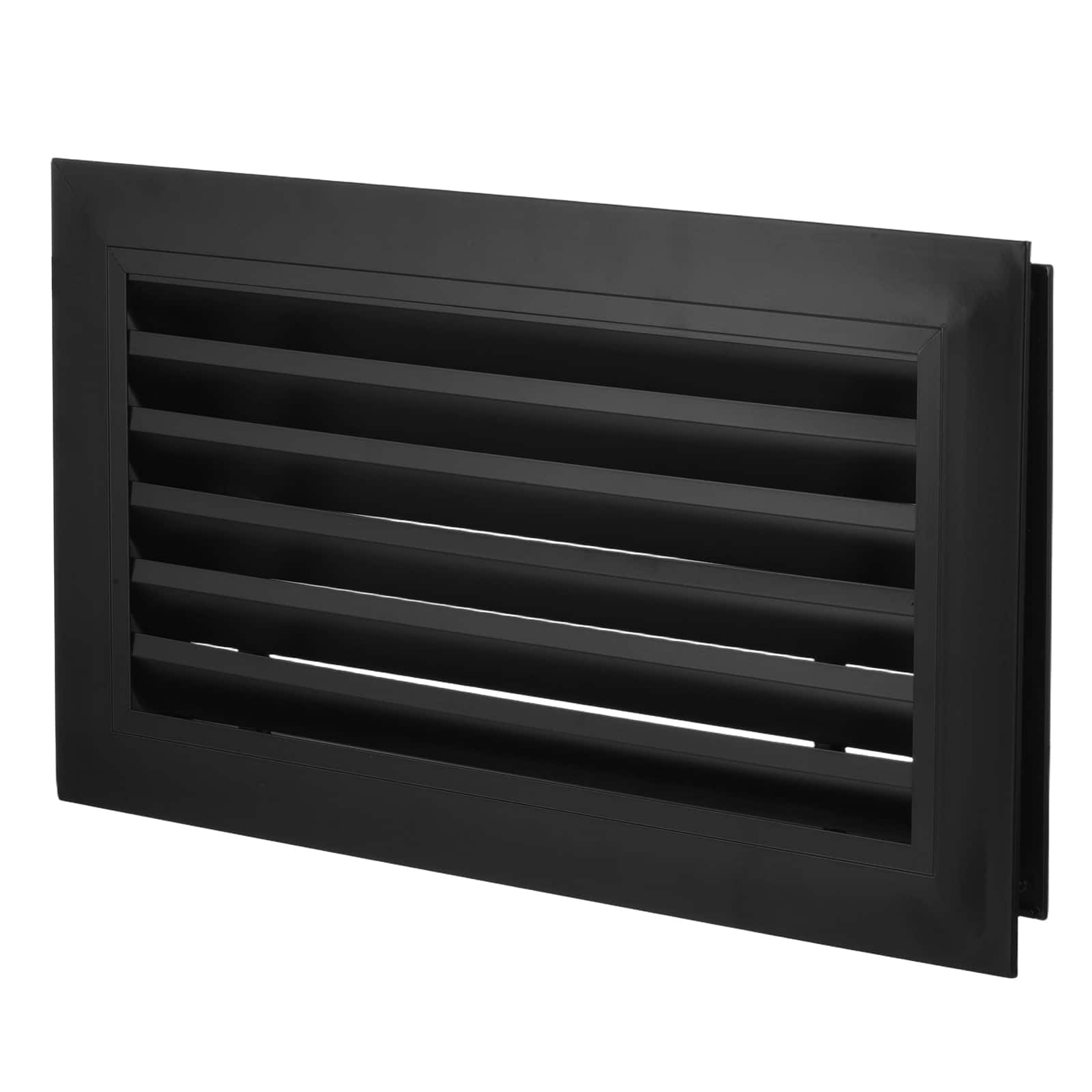 Unique Bargains - 16" x 8" Door Air Vent Cover, Anodized Aluminum Alloy Louvered Grille Guard for Cabinet Wardrobe Door - Black