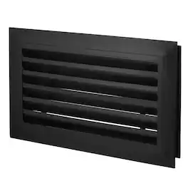 Unique Bargains - 16" x 8" Door Air Vent Cover, Anodized Aluminum Alloy Louvered Grille Guard for Cabinet Wardrobe Door - Black