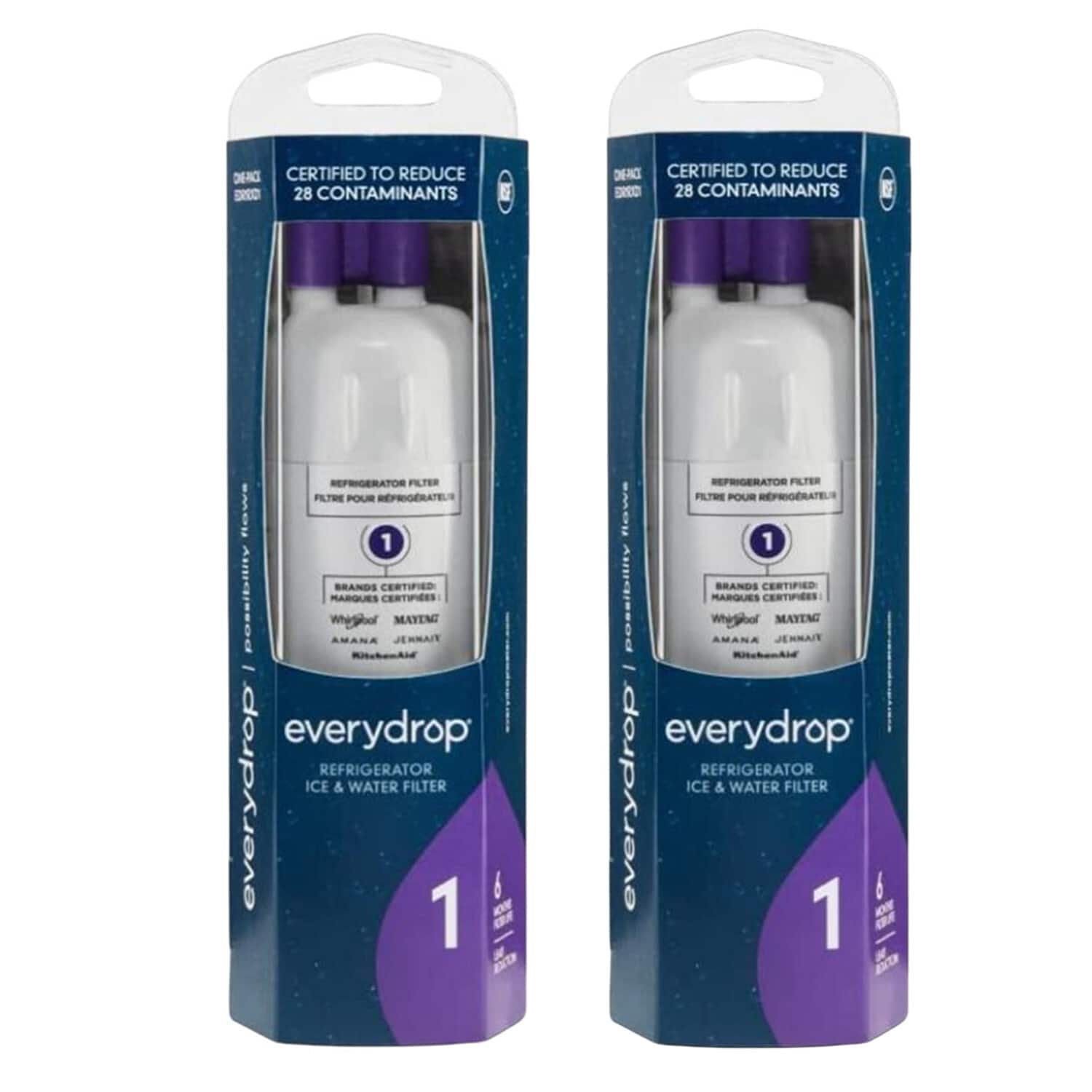 EDR1RXD1 EveryDrop by Whirlpool Refrigerator Water Filter 1, 2PCs
