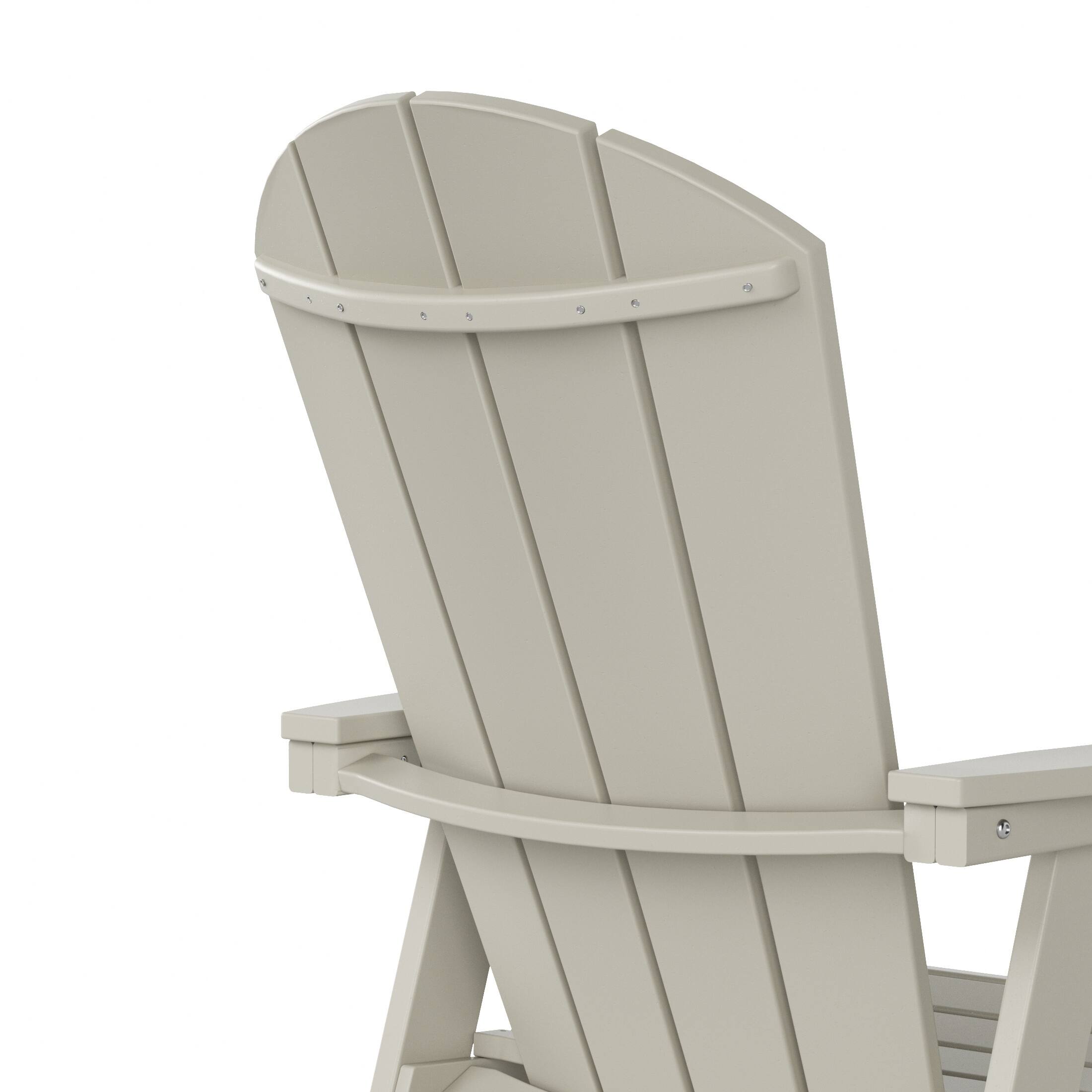 Alt View 7. WestinTrends - WestinTrends Malibu Outdoor Patio HDPE Plastic Adirondack Dining Chair - Sand.