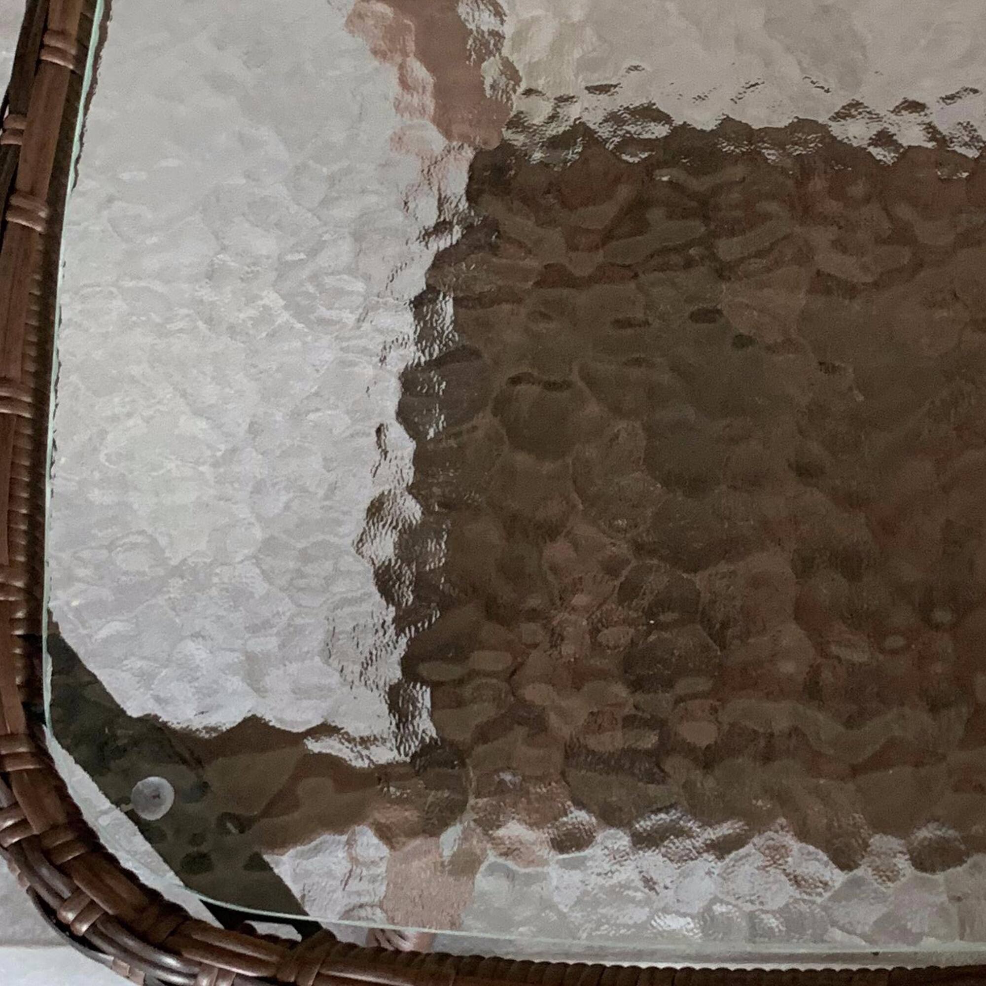 Alt View 8. Outsunny - Rattan Coffee Table with Storage Shelf, Wicker Side Table with Glass Top, Outdoor End Table for Garden, Porch, Backyard - Mixed-brown.