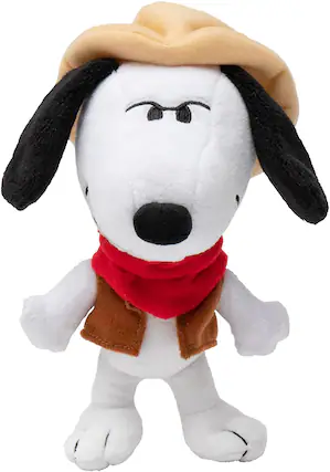 Front. JINX - The Snoopy Show 7.5 Inch Plush | Cowboy Snoopy - White.