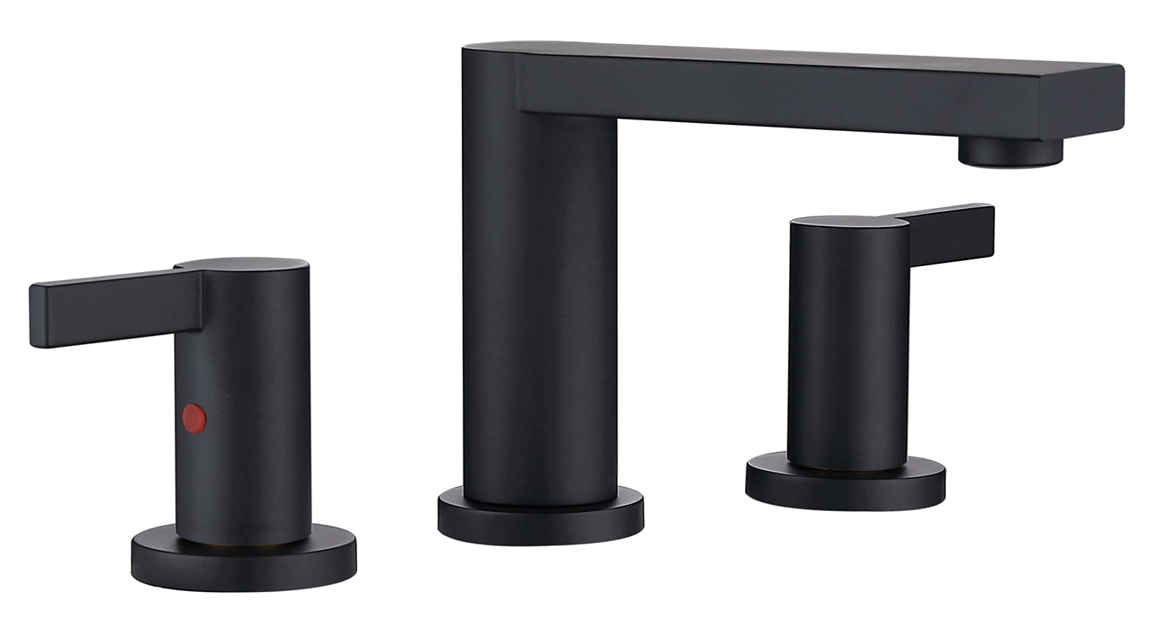 Front. Bothwa Home - Bothwa Home Bathroom Faucet For bathroom Sink  With Two Handles And Supply Lines - Matt black.