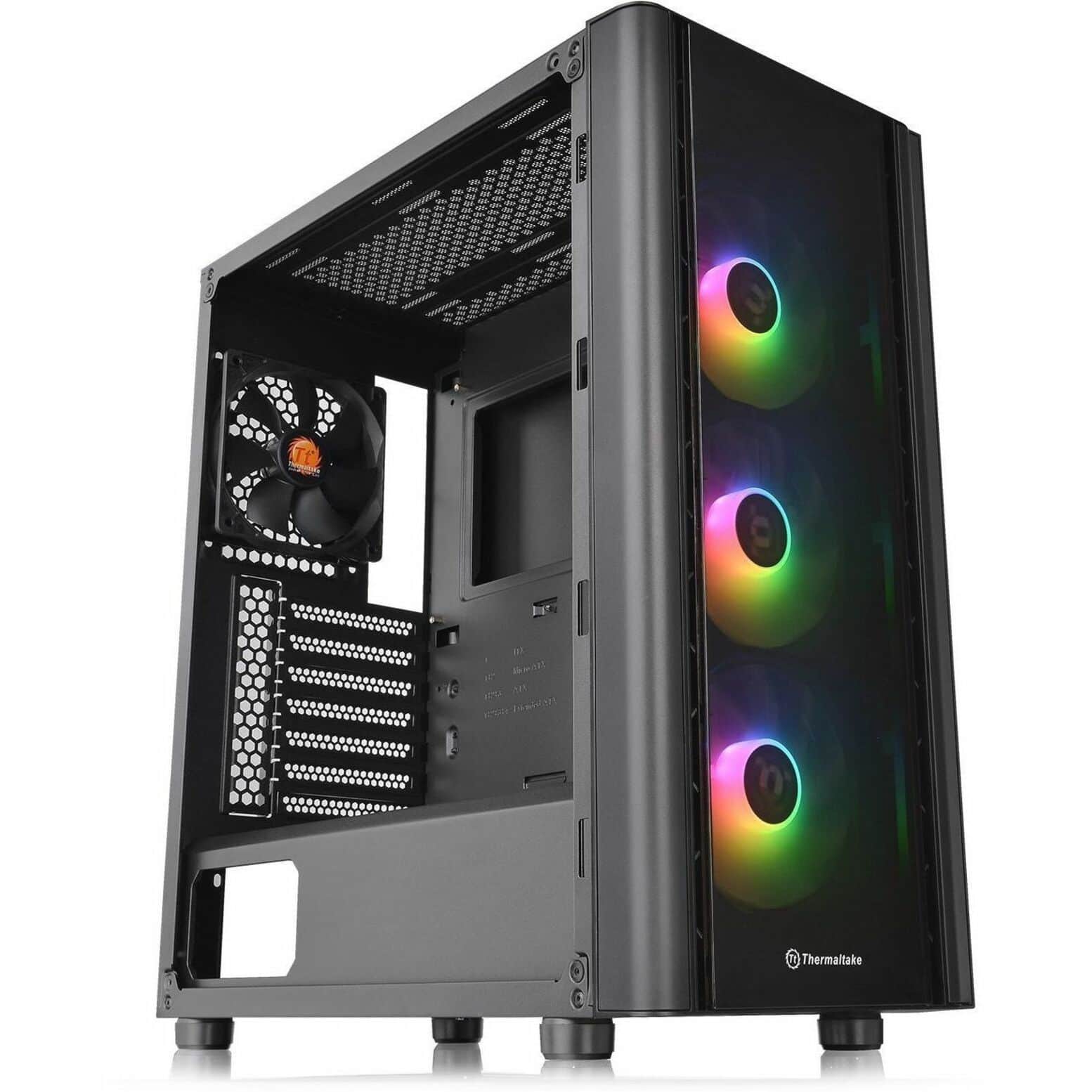 Front. Thermaltake - V250 TG ARGB Mid Tower Case - Black.