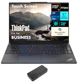 Lenovo - ThinkPad E16 Laptop 16.0 WUXGA (AMD Ryzen 7 7735U, 32GB DDR5, 1TB PCIe SSD, AMD Radeon, Win 11 Pro) - Graphite Black