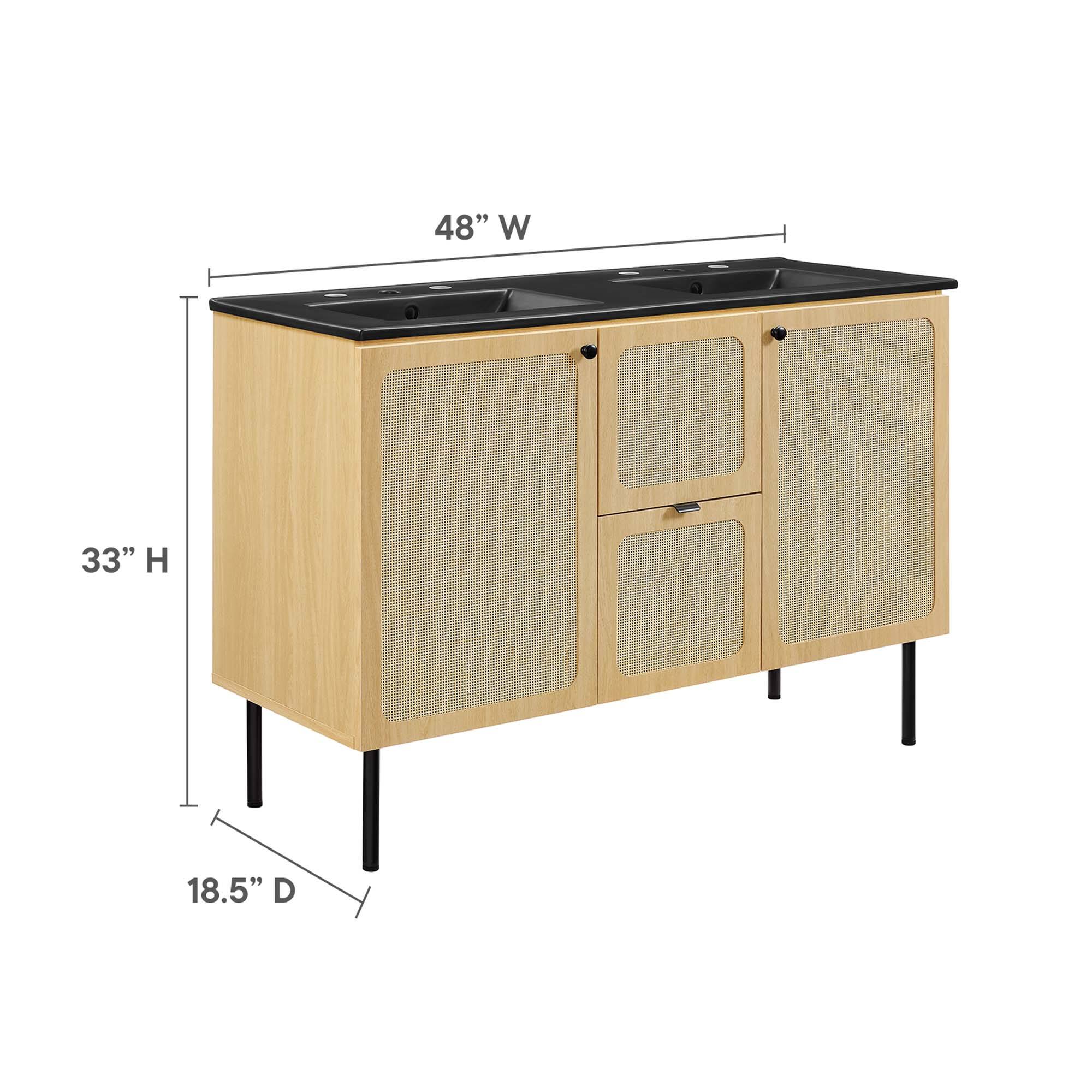 48" W x 33" H x 18.5" D