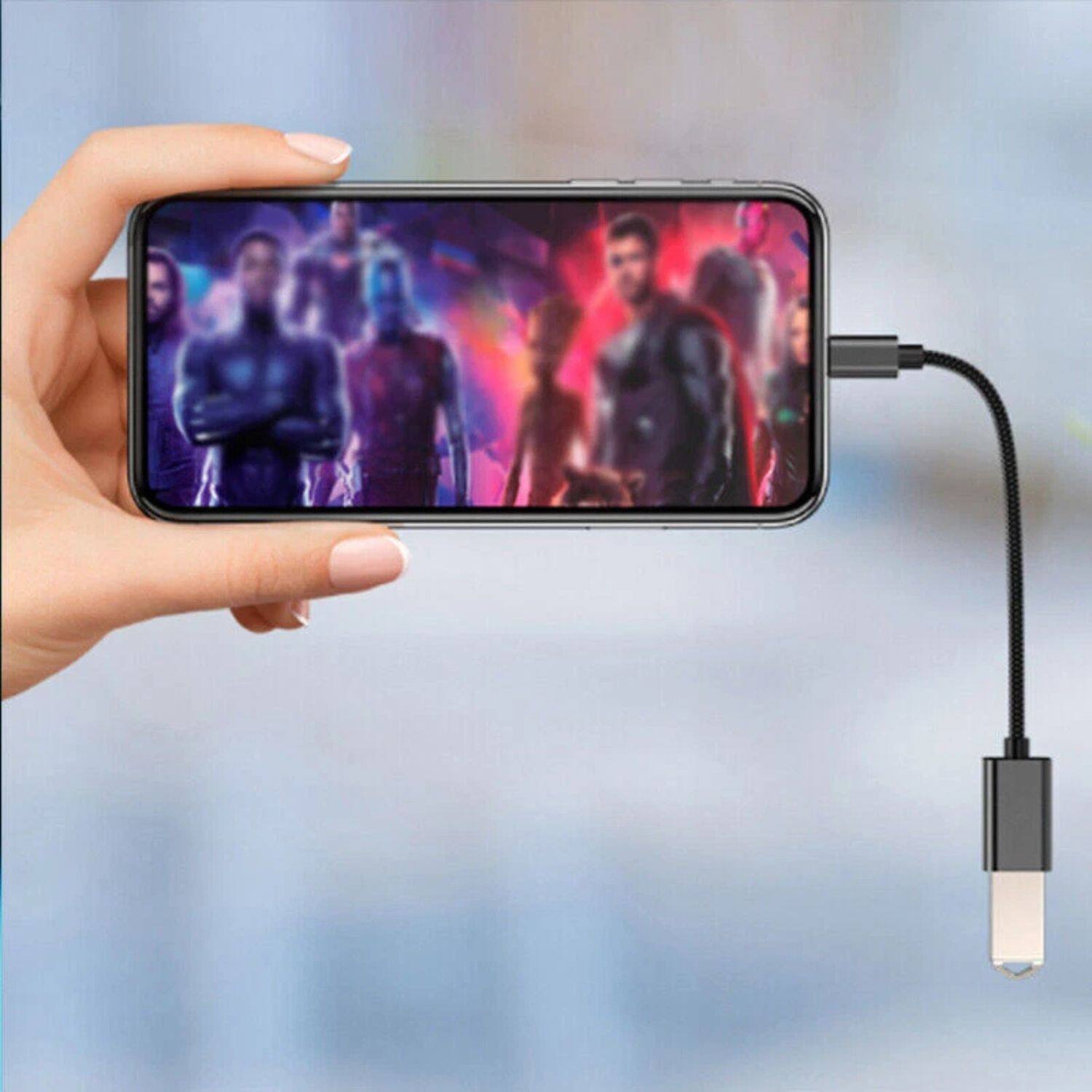 Left. Stock Preferred - USB-C 3.1 to USB-A 3.0 OTG Adapter Cable (0.5ft, 1-Pack) – Type-C Male to USB-A Female, 5Gbps - Black.