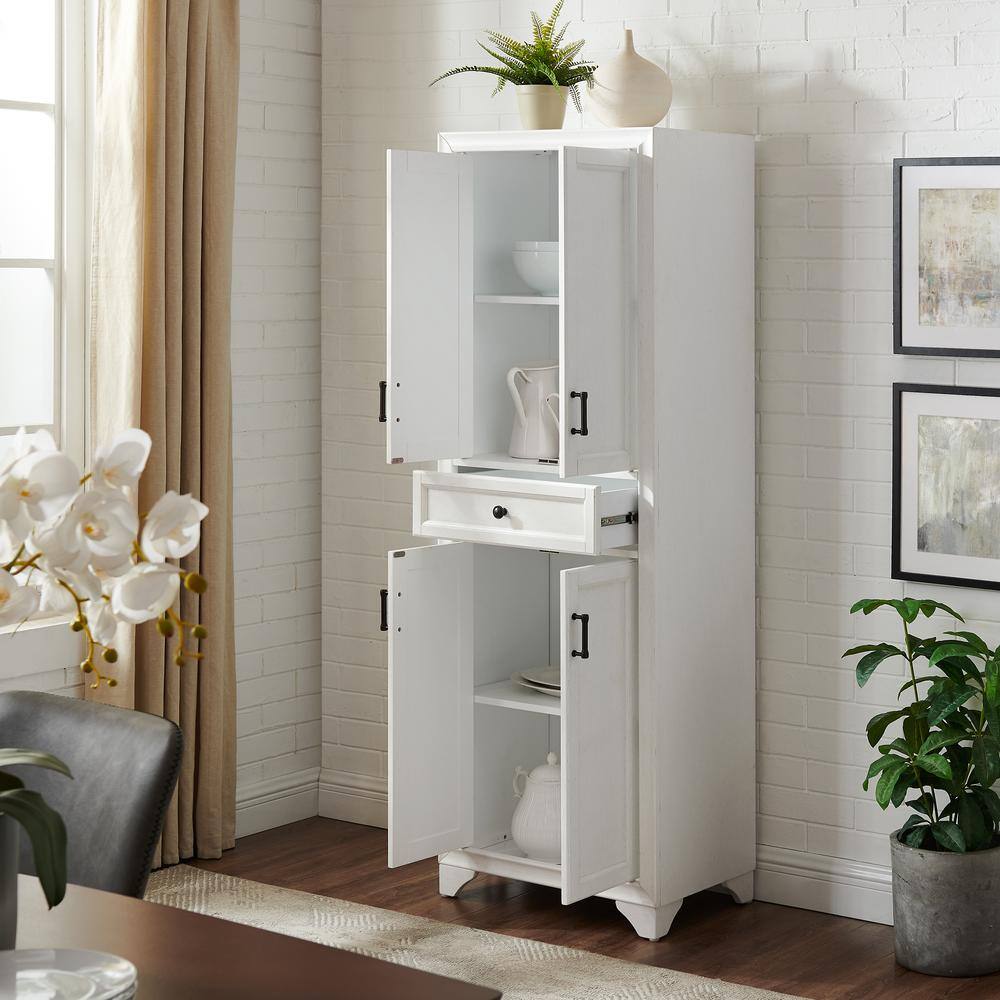 Alt View 9. Crosley Furniture - Tara Kitchen Storage Pantry - Distressed White.