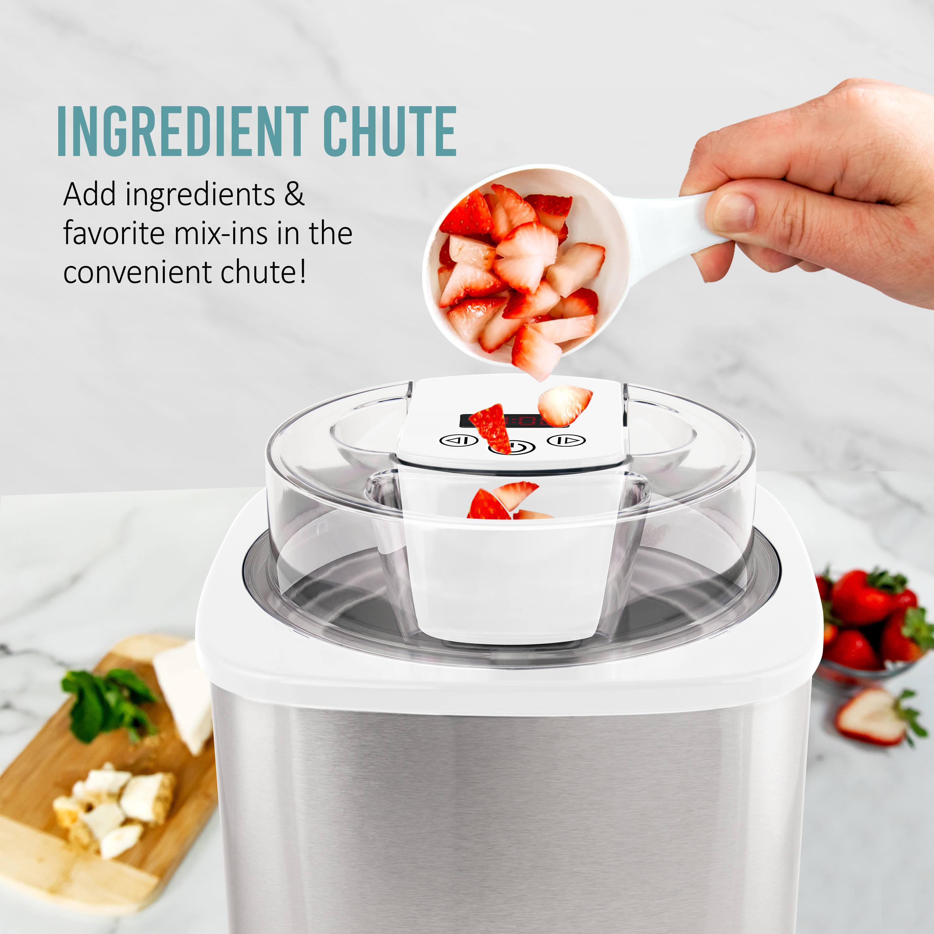 INGREDIENT CHUTE  
Add ingredients & favorite mix-ins in the convenient chute!