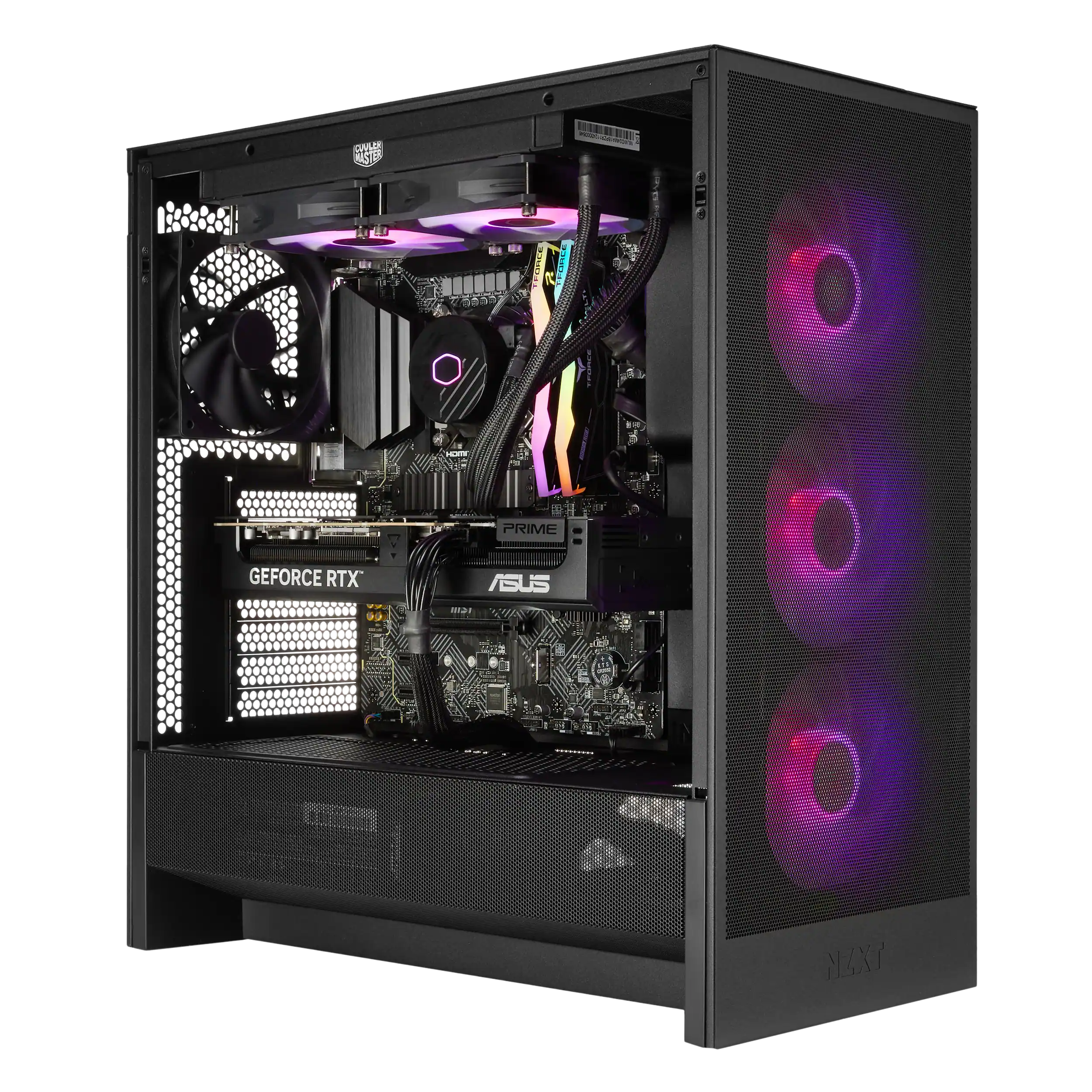 TECHWHIZ - Vortex Gaming PC - AMD Ryzen 7 9700X – NVIDIA GeForce RTX 5070 Ti – 64 GB DDR5 – 2TB NVMe SSD – Windows 11 P – AI Ready - Black