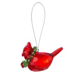 Ganz - Merry Cardinal Acrylic Christmas Tree Ornament 2.5 Inch - Red