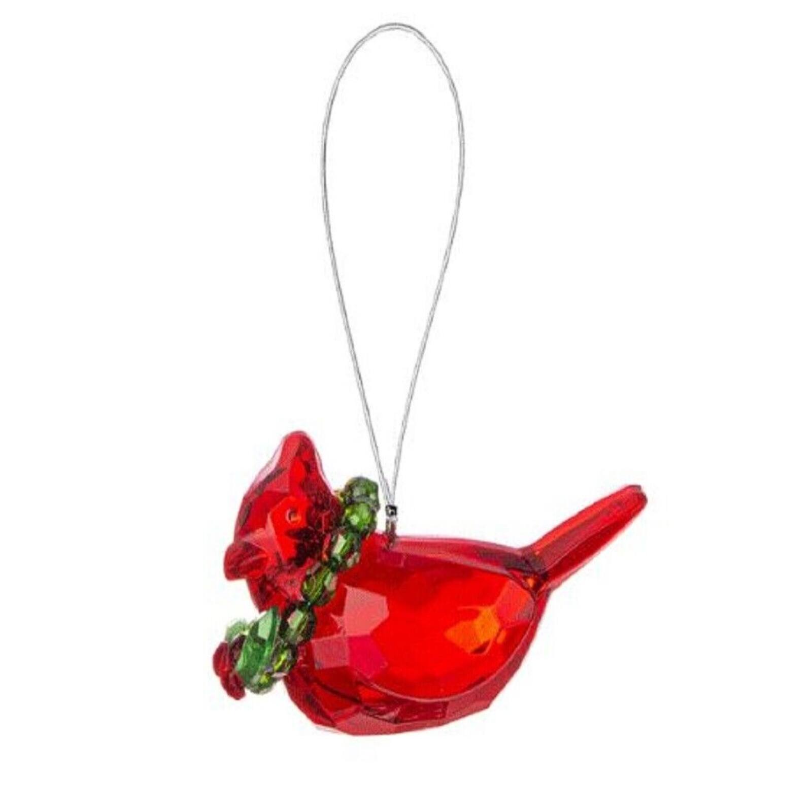 Front. Ganz - Red Merry Cardinal Acrylic Christmas Tree Ornament 2.5 Inch - Red.