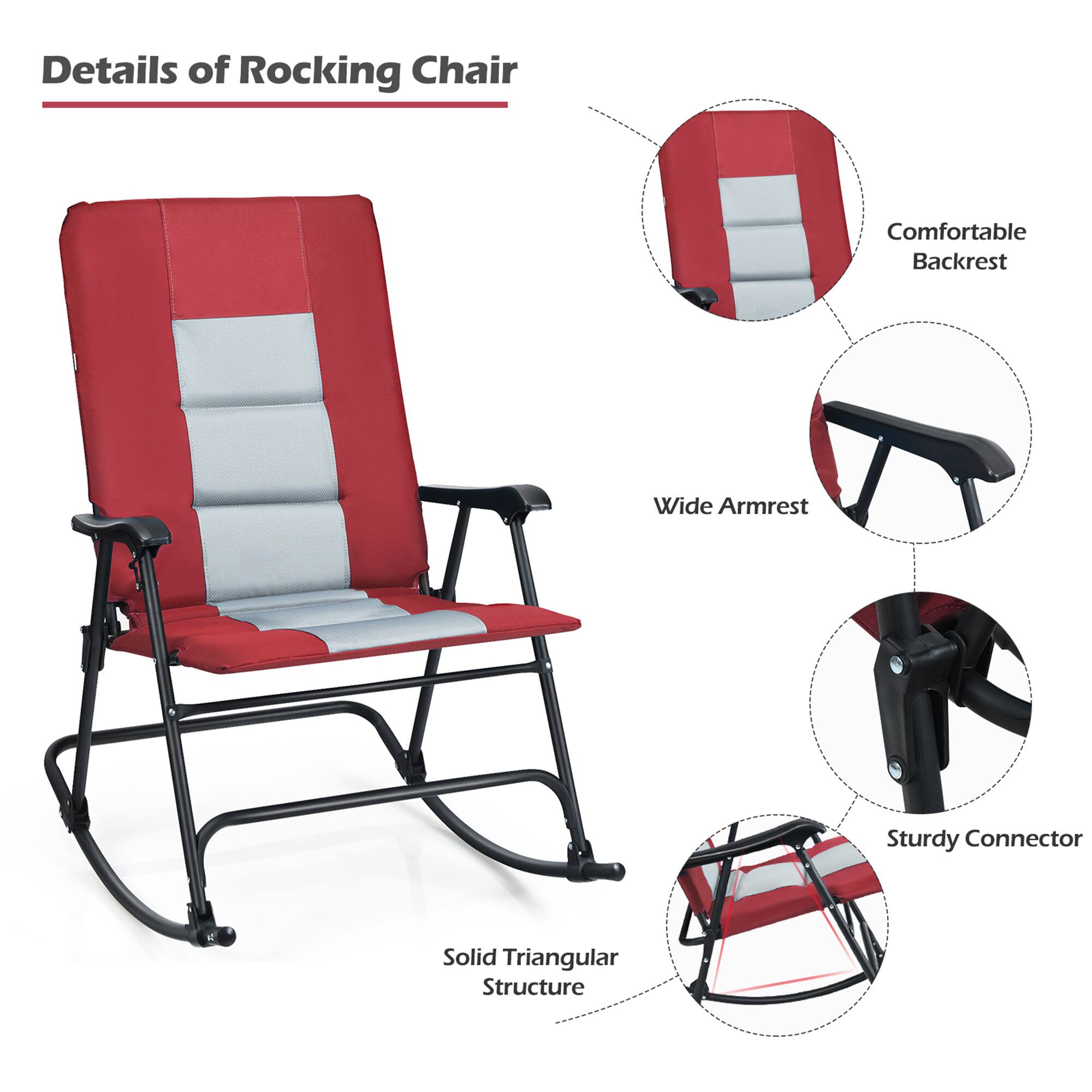 Details of Rocking Chair

- Comfortable Backrest
- Wide Armrest
- Sturdy Connector
- Solid Triangular Structure