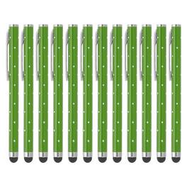 Unique Bargains - Stylus Pens for Touch Screens, 12pcs High Precision Universal Bling Metal Capacitive Pen for Touch Screen Devices Phone - Green