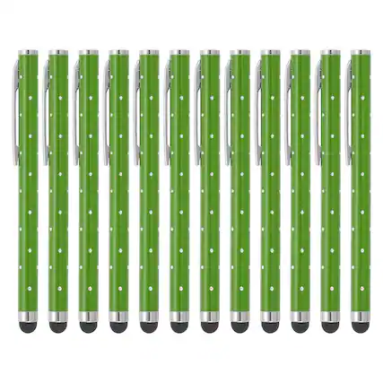 Front. Unique Bargains - Stylus Pens for Touch Screens, 12pcs High Precision Universal Bling Metal Capacitive Pen for Touch Screen Devices Phone - Green.