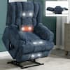 Front. Kadyn - Dual Motor Power Lift Recliner, Massage & Heat, 350lb Capacity, Easy Assembly, Chenille - Blue.