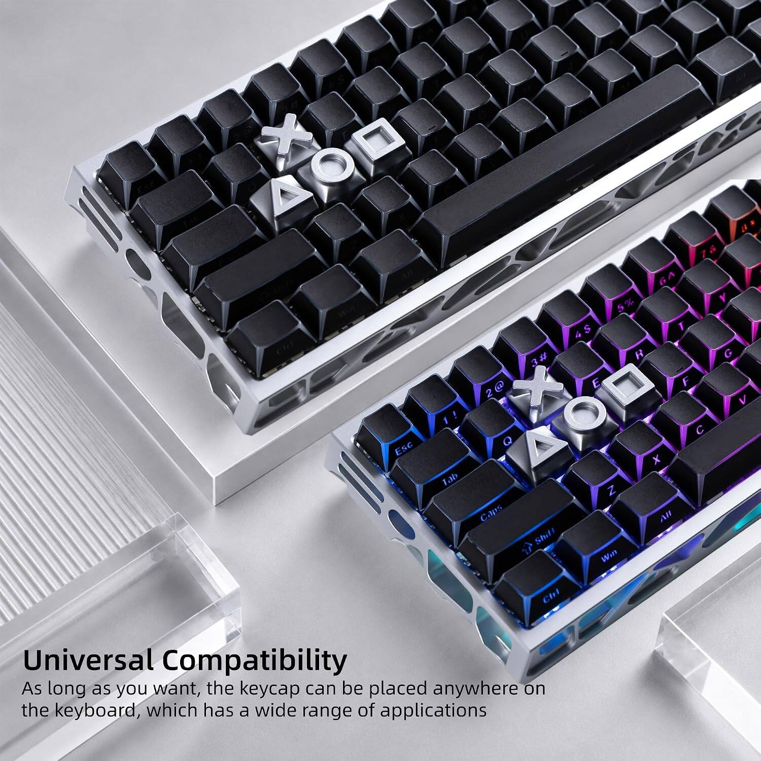 Universal Compatibility  
As long as you want, the keycap can be placed anywhere on the keyboard, which has a wide range of applications