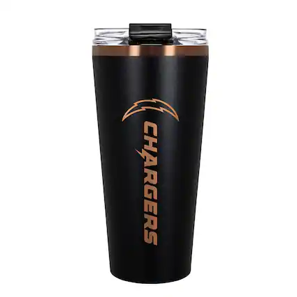 Front. Great American Products - Los Angeles Chargers 30oz. Big Slim Tumbler - Black.