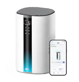 DREO - Smart Air Purifier with H13 HEPA filter, 99.97% 143 CFM CADR, 15dB Operation, Auto Mode, Up to 1066 sq. ft - White