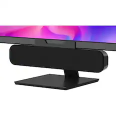 Front. Dazzed Corner - Desktop Computer Speakers with Volume Control, USB-C Adapter - Black.