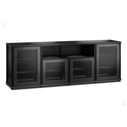 Front. Salamander Designs - Salamander Designs Synergy 345 Quad AV Cabinet (Black Oak with Black Posts) - Black Oak/Black.