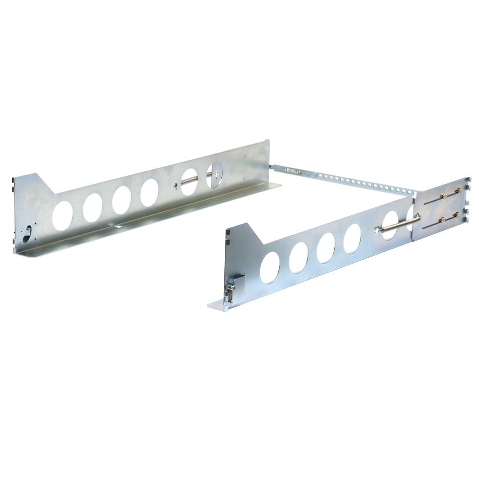 Front. RackSolutions - RackSolutions 3U Tool-less Universal Rail 28in Depth with Wirebar - 200 lbs Capacity, Fits Square Hole 4Post Racks - Metallic.