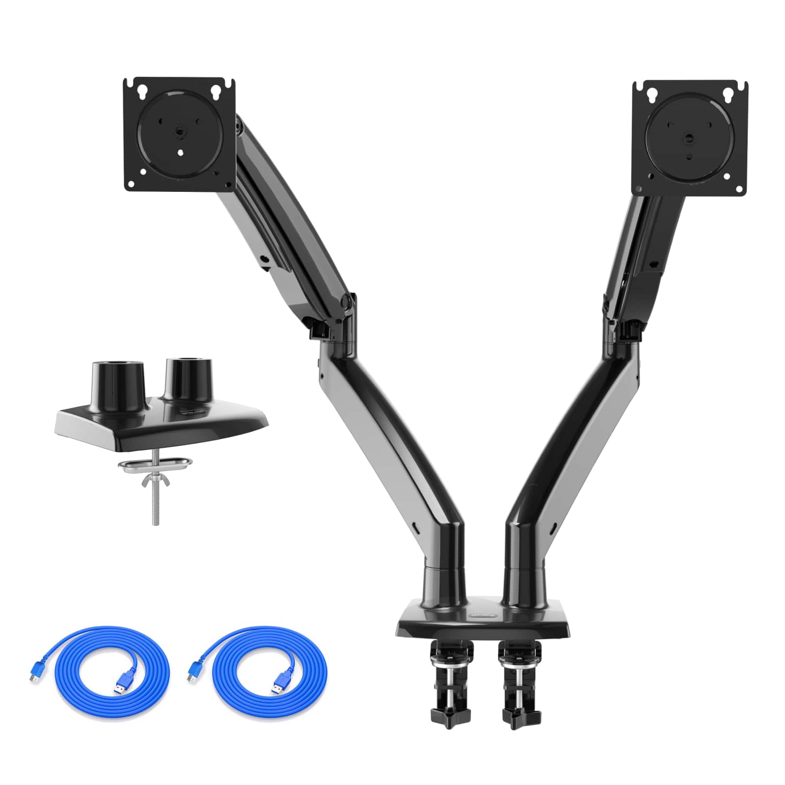 Alt View 11. HUANUO - Dual Monitor Desk Mount with Gas Spring Arms - Black.