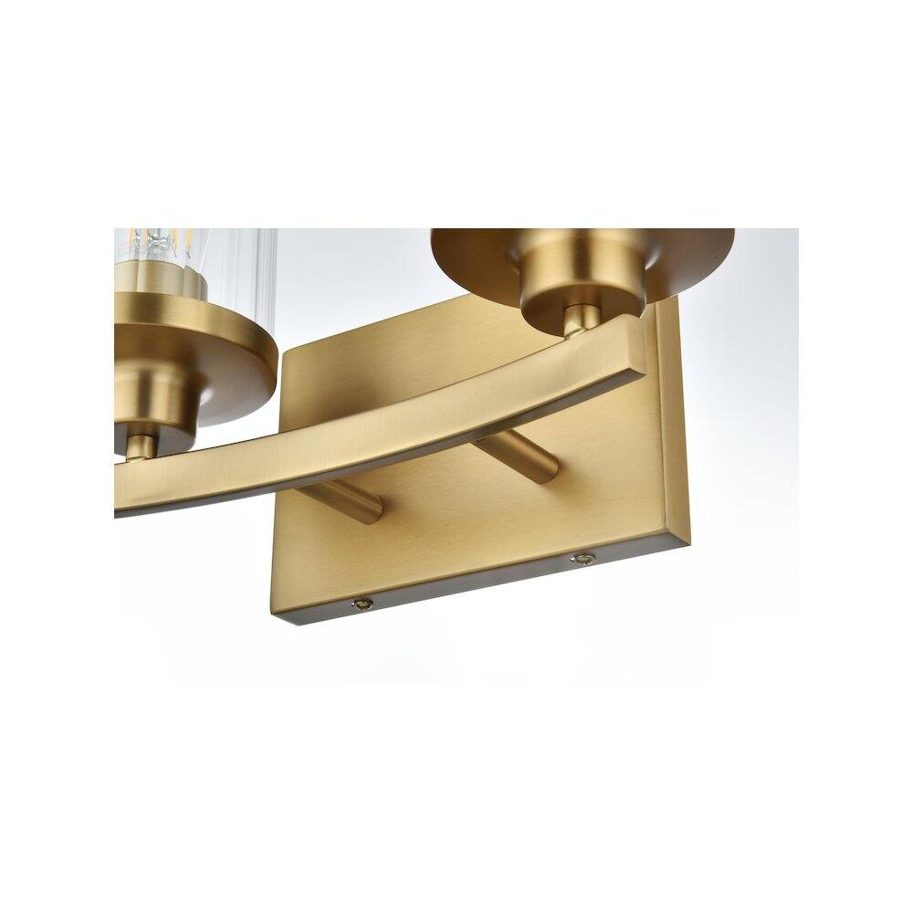 Alt View 2. Living District - Thane 11.5 inch Wall Sconce in Satin Gold - Satin Gold And Clear.