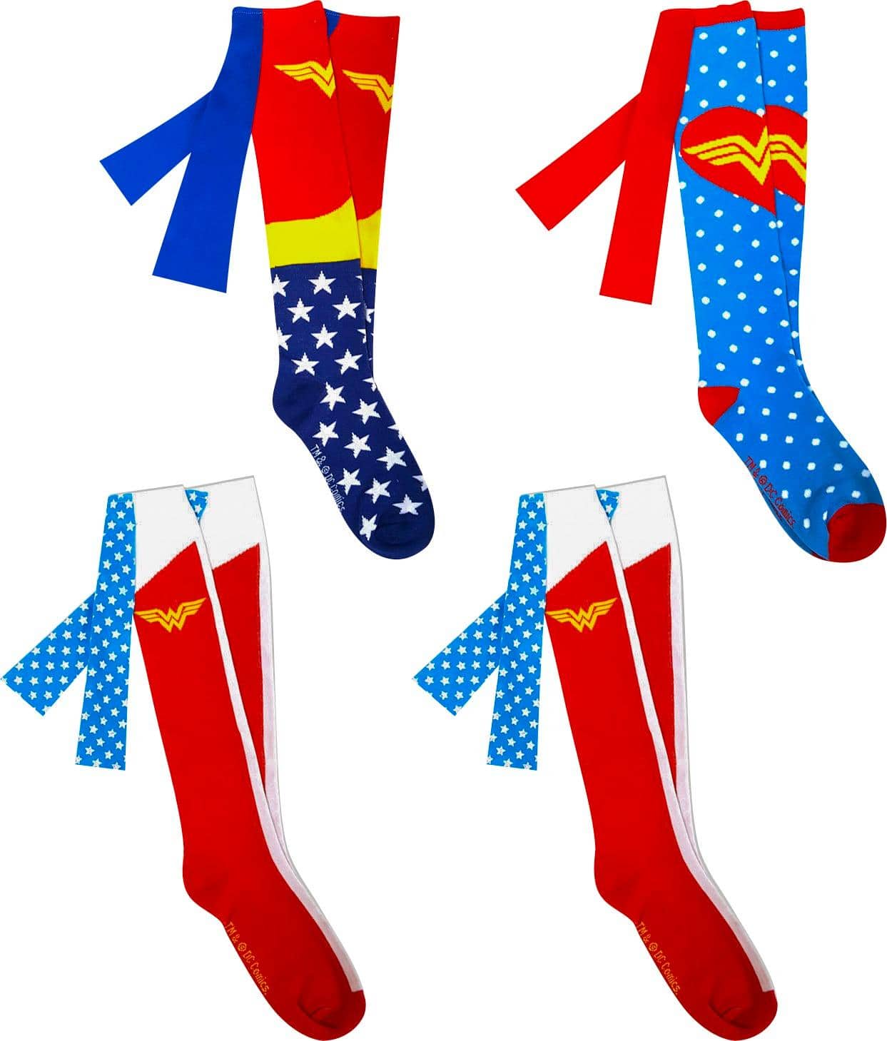 DC Comics - Wonder Woman Caped Knee High Socks - Styles May Vary - Larger Front