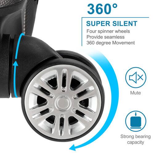 360° SUPER SILENT  
Four spinner wheels provide seamless 360-degree movement  
Mute  
Strong bearing capacity