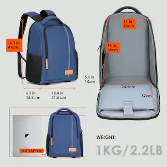 15 laptop dslr backpack K&F CONCEPT Camera Backpack,Hardshell Photography Camera Bag With two integrated side pockets 15-16 Inch Camera Backpack Bag