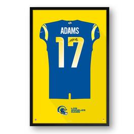 Sporticulture - Davante Adams Los Angeles Rams Facsimile Signature Framed Jersey Art Print - Blue