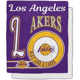 Pegasus - Los Angeles Lakers 50" x 60" Retro Emblem Flannel Fleece Sherpa Blanket - Multicolor